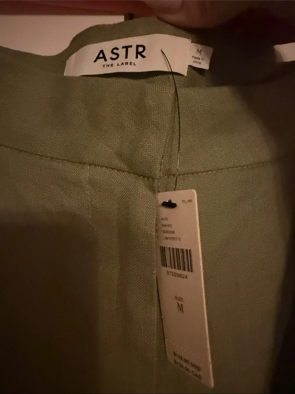 Anthropologie Astr The Label Kiya Green Eyelet-Hem Linen Bermuda Shorts